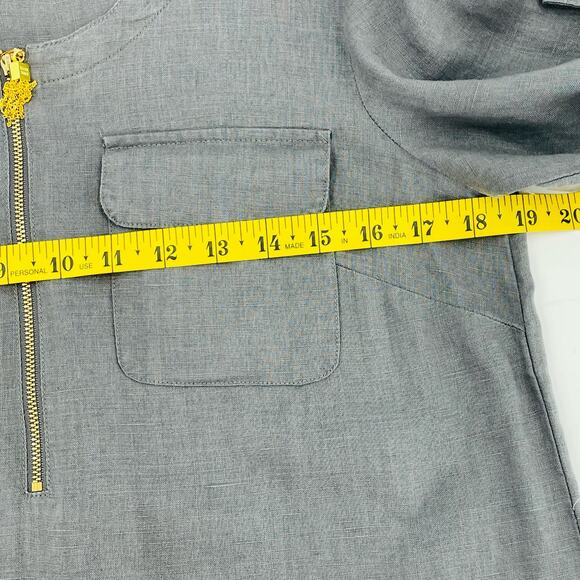 Ellen Tracy 100% Linen Blouse, Gray, NWT, Sz. S, PULLED THREAD - Picture 13 of 16